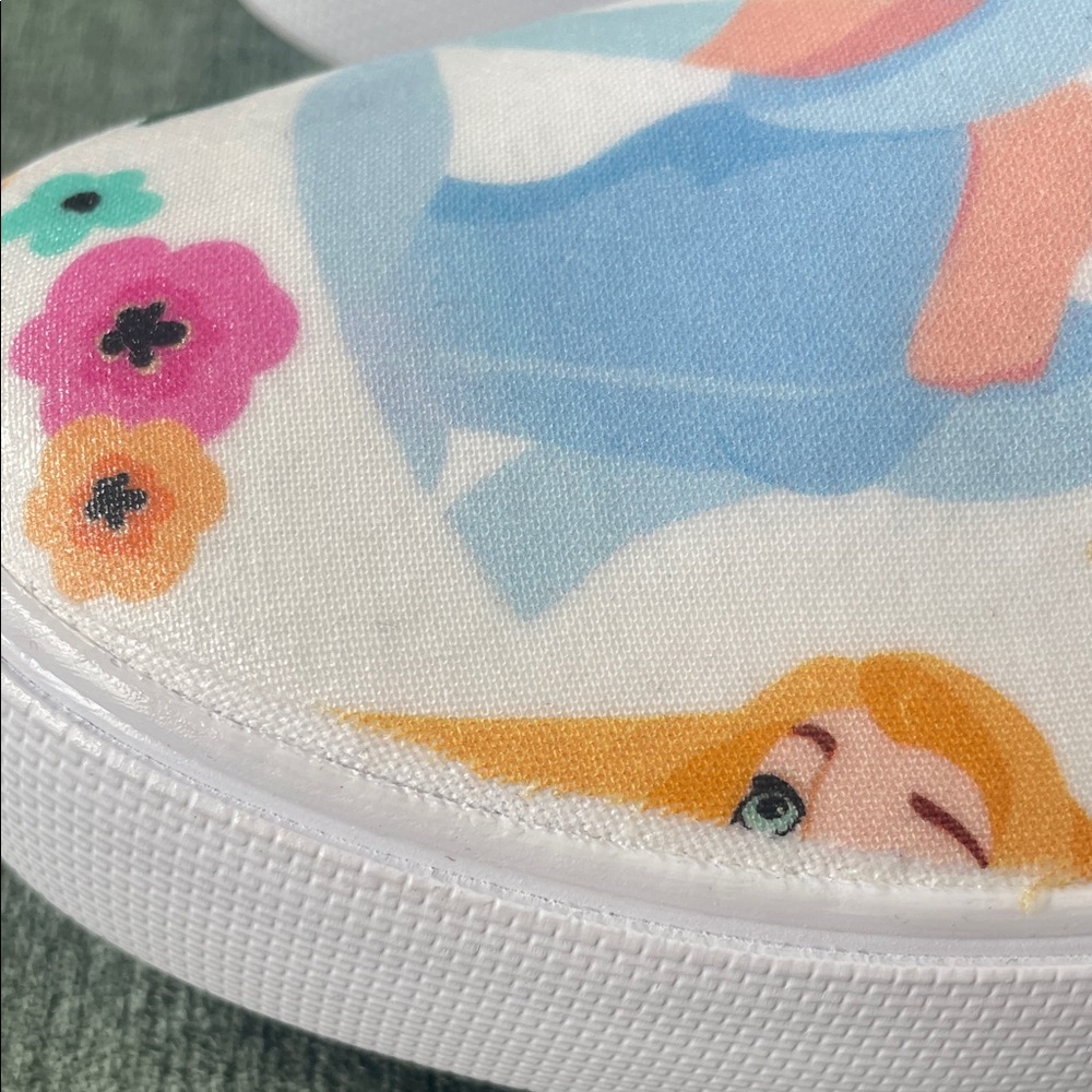 Woman’s Disney Princess custom Slip-On sneakers.with Cinderella and Jasmine. - Picture 8 of 10